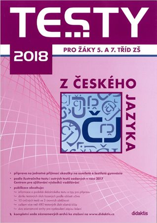 Testy 2018 z českého jazyka pro žáky 5. a 7. tříd ZŠ